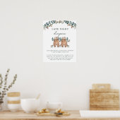 Waterverf Boho Gender Neutral Twins Shower Games Poster (Keuken)
