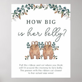 Waterverf Boho Gender Neutral Twins Shower Games Poster