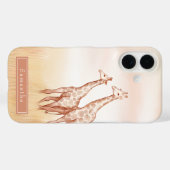 Waterverf Boho Giraffe gepersonaliseerd Case-Mate iPhone Case (Achterkant (horizontaal))