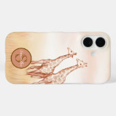 Waterverf boho Giraffe gepersonaliseerd monogram Case-Mate iPhone Case (Achterkant (horizontaal))