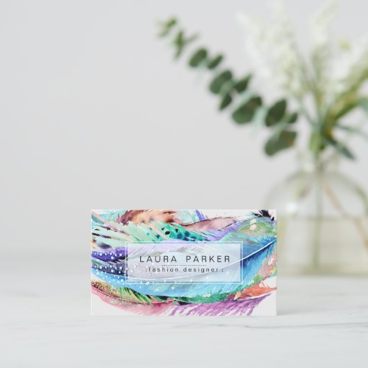 Waterverf Boho  Girly Chic Visitekaartje (Staand voorkant)