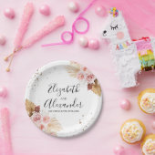 Waterverf Boho Glitter Trouwpapier Borden Papieren Bordje (Feest)