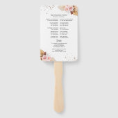 Waterverf Boho Glitter Trouwprogramma Hand Fan Handwaaier (Achterkant)