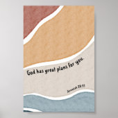 Waterverf boho God heeft geweldige plannen voor u  Poster (Voorkant)