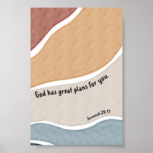 Waterverf boho God heeft geweldige plannen voor u  Poster (Voorkant)