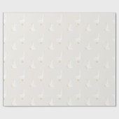 Waterverf Boho Goose Duck White Beige Nursery Cadeaupapier (Vlak)