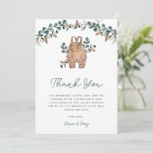 Waterverf Boho Greenery Baby shower Bedankkaart (Staand voorkant)