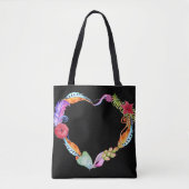Waterverf Boho Heart Canvas tas (Voorkant)