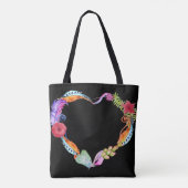 Waterverf Boho Heart Canvas tas (Achterkant)