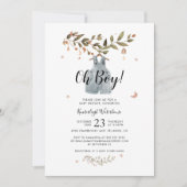 Waterverf Boho Herfst Boy Baby shower Kaart (Voorkant)