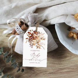 Waterverf Boho Herfst Floral Baby shower Dank u we Cadeaulabel