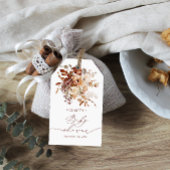 Waterverf Boho Herfst Floral Baby shower Dank u we Cadeaulabel