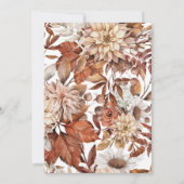 Waterverf Boho Herfst Floral Bow Baby shower Kaart (Achterkant)