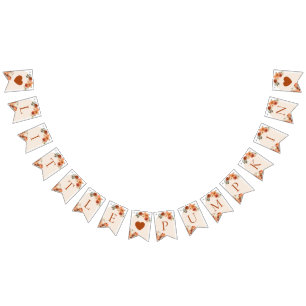 Waterverf Boho Herfst Kleine Pompoen Herfst Bloeme Vlaggetjes