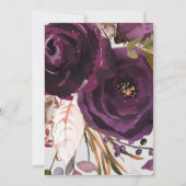 Waterverf Boho - herfst Plum Wedding Kaart (Achterkant)