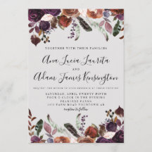 Waterverf Boho - herfst Plum Wedding