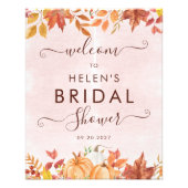 Waterverf Boho Herfst Pompoen Bruidsdouche Welkom Foto Afdruk (Voorkant)