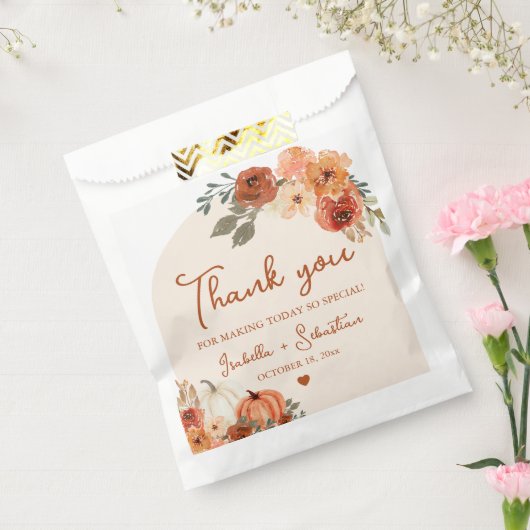 Waterverf Boho Herfst Pompoen bruiloft Dank u Bedankzakje (Gezegeld)