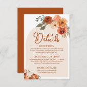 Waterverf Boho Herfst Pompoen Wedding Details Informatiekaartje (Voorkant / Achterkant)
