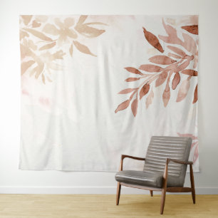 Waterverf Boho Herfstbladeren en Takken Wandkleed
