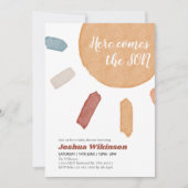 Waterverf boho Hier komt het Son baby shower Kaart (Voorkant)