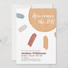 Waterverf boho Hier komt het Son baby shower Kaart