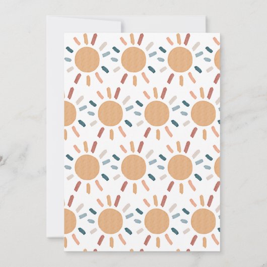 Waterverf boho Hier komt het Son baby shower Kaart (Achterkant)