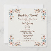 Waterverf Boho Highland Koe met bruidsbloemen Kaart (Achterkant)