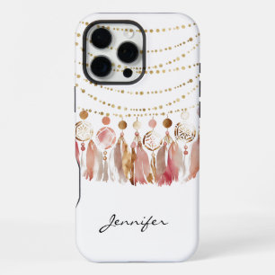 Waterverf Boho Hippie Veer Stam iPhone  16 Pro Max Hoesje
