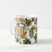 Waterverf Boho Indoor House Planten Monogram Koffiemok (Voorkant links)