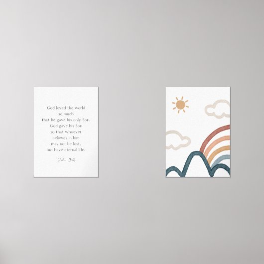 waterverf boho John 3:16 bergen poster Muurkunst Sets (Voorkant)