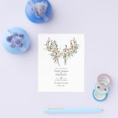 Waterverf Boho Katoen en Eucalyptus Boho Bruiloft Flyer (Enkel)