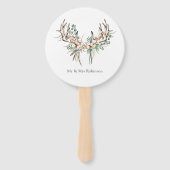 Waterverf Boho Katoen en Eucalyptus Boho Bruiloft Handwaaier (Voorkant)