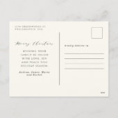 Waterverf Boho kerst katoenen krans één foto Feestdagenkaart (Achterkant)