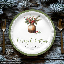 Waterverf Boho Kerstboeket op Neutrale Bord