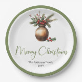 Waterverf Boho Kerstboeket op Neutrale Bord (Voorkant)