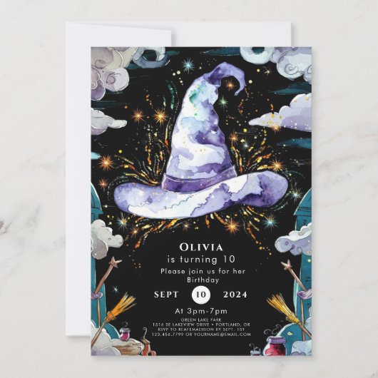 Waterverf Boho Kinderen Tovenaar Verjaardag Kaart (Voorkant)