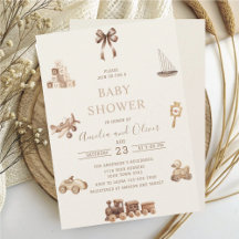 Waterverf Boho-kinderkamer beige speelgoed baby sh