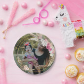 Waterverf boho krans, gepersonaliseerde foto papieren bordje (Feest)