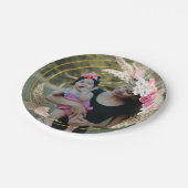 Waterverf boho krans, gepersonaliseerde foto papieren bordje (Gekanteld)