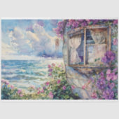 Waterverf Boho Kust Karavaan Decoupage Tissuepapier (Voorkant)