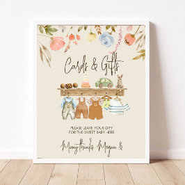Waterverf Boho Kwekerij Baby shower Kaarten & Cade Poster