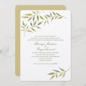 Waterverf Boho Laurel Branches | Weddenschap Kaart (Voorkant / Achterkant)