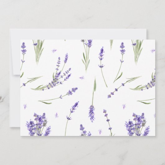 Waterverf Boho Lavendel Bruiloft Kaart (Achterkant)
