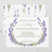 Waterverf Boho Lavendel Bruiloft Kaart (Voorkant / Achterkant)