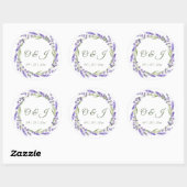 Waterverf Boho Lavendel Bruiloft Ronde Sticker (Vel)