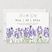 Waterverf Boho Lavendel Save The Date Kaart (Voorkant)