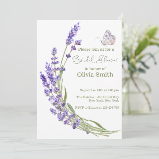 Waterverf Boho Lavendel Vrijgezellenfeest Kaart (Staand voorkant)