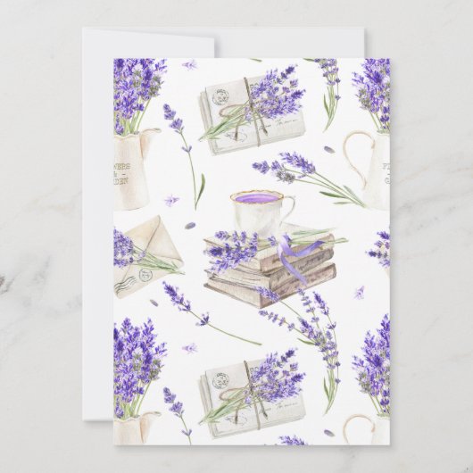 Waterverf Boho Lavendel Vrijgezellenfeest Kaart (Achterkant)