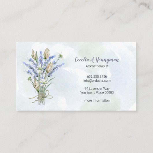 Waterverf Boho Lavender Visitekaartje (Achterkant)